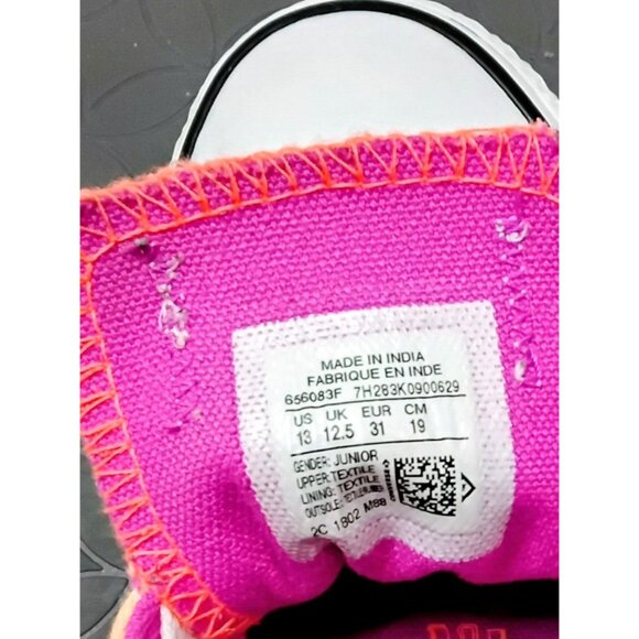 Converse Kids Shoes 13 US Peach & Pink Canvas Low-Top Sneakers With Velcro Strap - Picture 5 of 7
